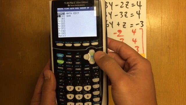 Ti 84 Tutorial, Solve 3 by 3 System of Equations by Matrix (rref!) смотреть онлайн