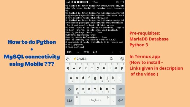 How to do Python + MySQL connectivity using Mobile(Updated) смотреть онлайн