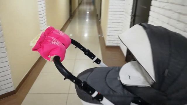 Рукавички Муфта на коляску Ok Style Снежинка Темно розовый смотреть онлайн