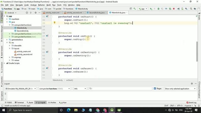 Android Studio Tutorials || Beginner Series #2 || Activity Lifecycle in Android Studio:oncreate(),. смотреть онлайн