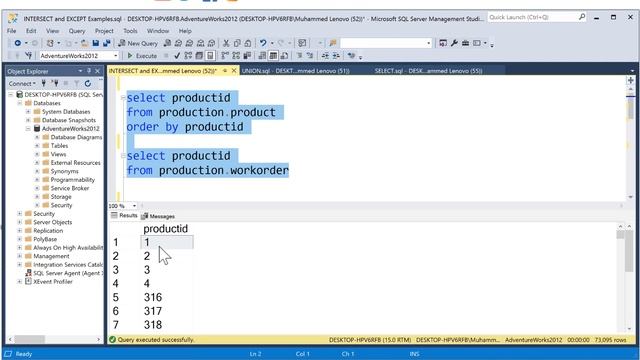 21 EXCEPT and INTERSECT Microsoft SQL Server смотреть онлайн