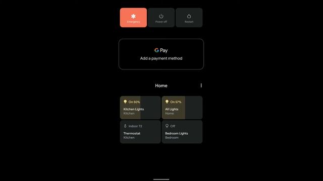 Pixel: Android 11: Power Menu Home Control Overview
