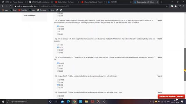NPTEL Data Analytics With Python Week 3 Quiz Answers 2021 | NPTEL Course Quiz Answer | NPTEL 2021 | смотреть онлайн