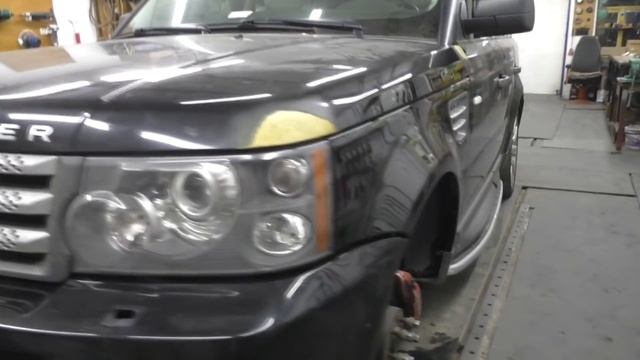 Рэндж Ровер Спорт, рихтуем алюминиевый капот. Body repair after an accident. смотреть онлайн