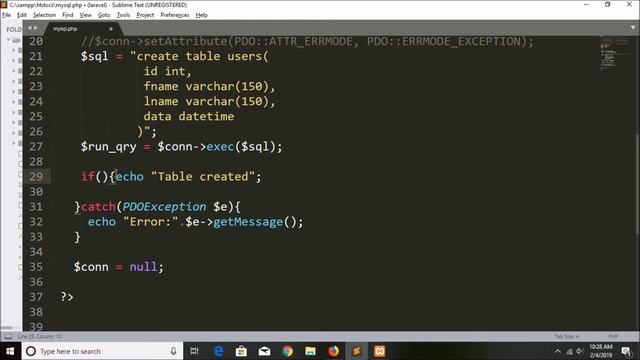 PDO Mysql Create Table part-03 | How to create table | PDO mysql смотреть онлайн