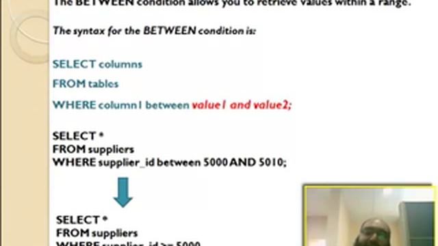 Oracle Using In , Between and Not تعليم أوراكل смотреть онлайн