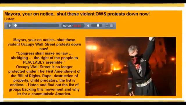 Mayors, you're on notice.. shut these violent Occupy Wall Street protests down now! смотреть онлайн