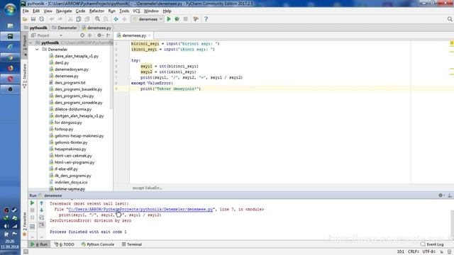 Python Try - Except Kullanımı - Hata Açıklaması смотреть онлайн