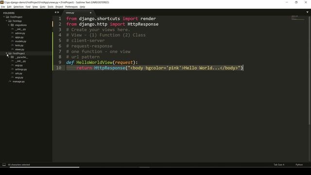 Django: Part-1 : Creating View (Generating Static Response) смотреть онлайн