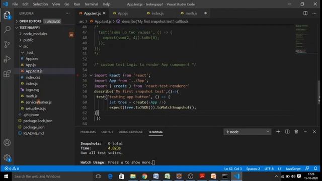 ReactTesting | Jest Test Runner | Snapshot Testing | Unit Testing смотреть онлайн