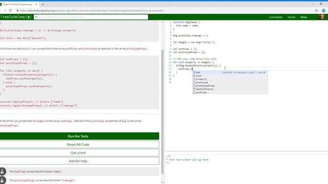 Object Oriented Programming Iterate Over All Properties Learn freeCodeCamp11/26 смотреть онлайн