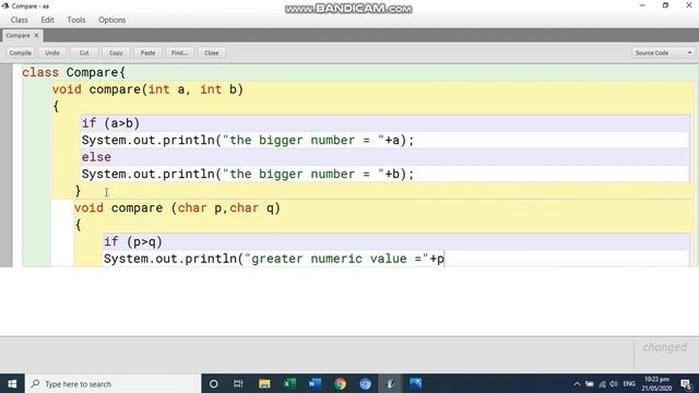 Java | function overloading | compare | смотреть онлайн