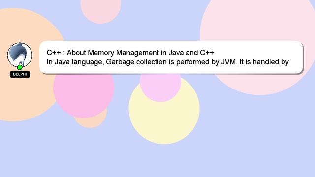 C++ : About Memory Management in Java and C++ смотреть онлайн