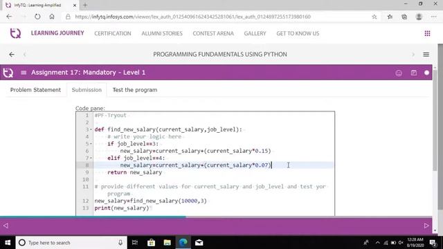 INFYTQ Python Assignment-17 Day-2 смотреть онлайн