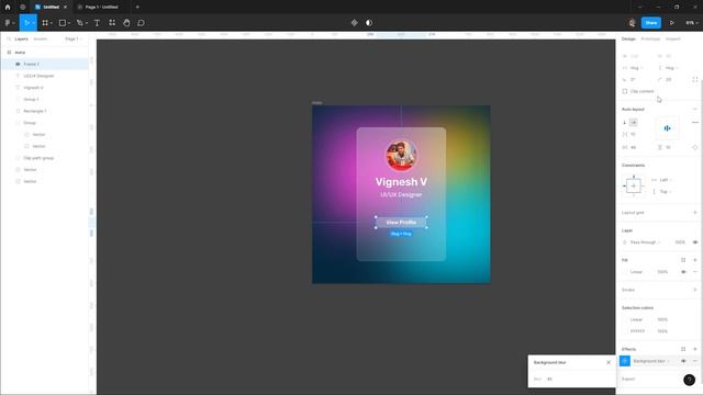 Glassmorphism | Profile Card Design | Hovering Animation | UI/UX Design | Figma . смотреть онлайн