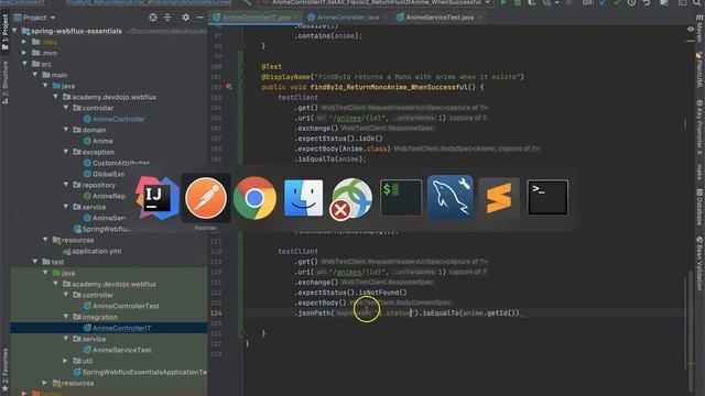 Spring WebFlux Essentials 21 - WebFlux integration tests with WebTestClient pt 02 смотреть онлайн