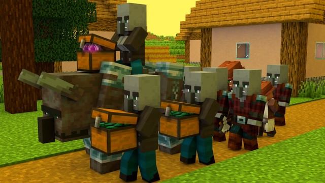 Villager & Pillager life FULL EPISODE - Minecraft Animation смотреть онлайн