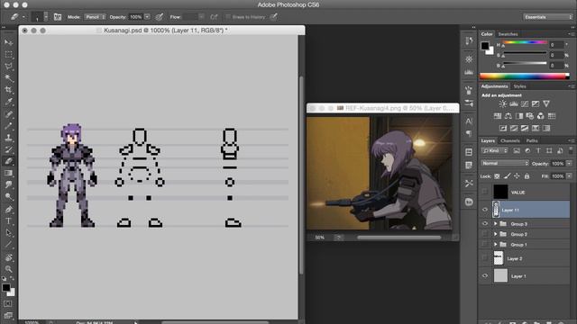 Consistency in Sprite Design | Motoko Kusanagi Pixel Art смотреть онлайн