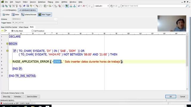 TALLERES ORACLE : USO DE TRIGGERS смотреть онлайн
