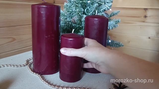 Свеча столбик, бордовая, 6х12.5 см, Омский Свечной 079636-свеча смотреть онлайн