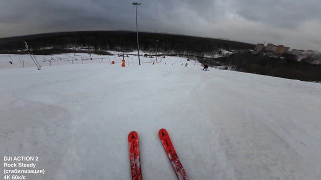 Тест DJI ACTION 2 на горных лыжах! Как снимает dji action 2 в пасмурную погоду. Dji action 2 отзывы смотреть онлайн