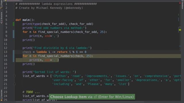 Pythonic code: Tip 5 Lambda expressions смотреть онлайн