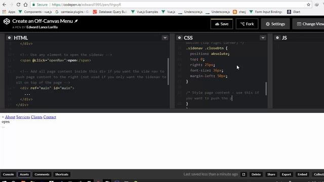 Create an off canvas menu vuejs смотреть онлайн