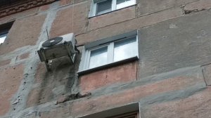 Воробьи свили гнездо под подоконником