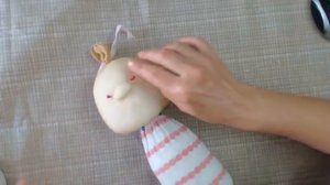 Кукла из капрона.Голова куклы . Утяжка лица куклы из капрона.Cabeza Estilo soft. muñeca soft 1ч