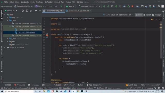 Android Jetpack Compose Testing LazyColumn composable смотреть онлайн