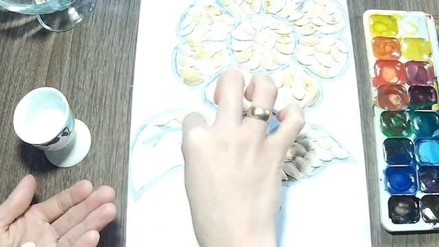 Необычная картина из тыквенных семечек. Делаем картину из семечек. смотреть онлайн