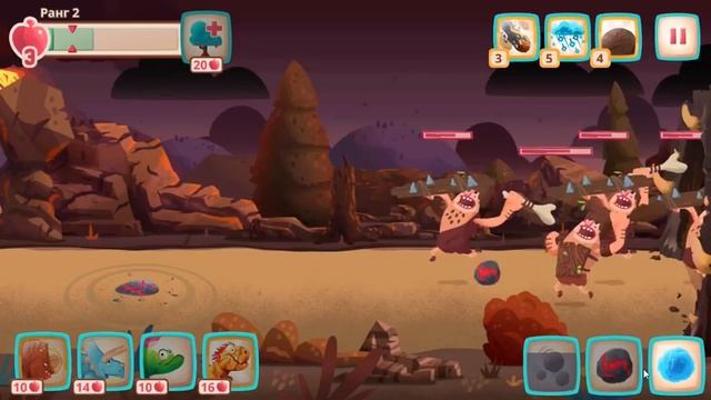 Новый Динозавр РОККИ Сметает все на своем пути Крутой Динозавр Игра как мультик - Dino Bash смотреть онлайн