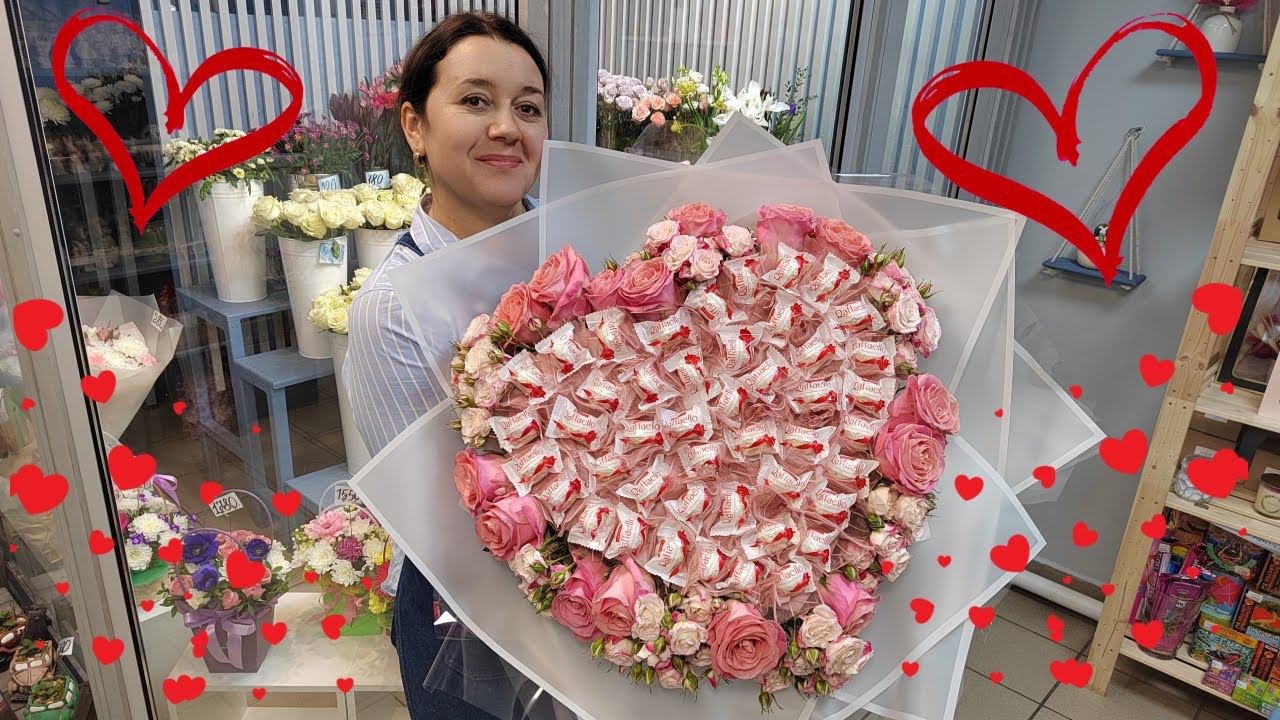Сердце из роз с конфетами | НЕ УРОК!!! - Мой первый опыт сборки смотреть онлайн
