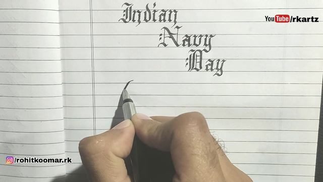 INDIAN NAVY DAY (4th December) | Chisel pen Handwriting | Black letter calligraphy with Parker pen смотреть онлайн
