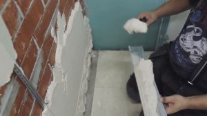 КРЕПС  Штукатурка кирпичных стен внутри помещения