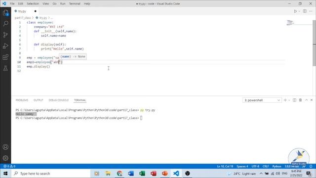 Part 17 : Classes and Objects in Python | Python Programming Complete Course смотреть онлайн