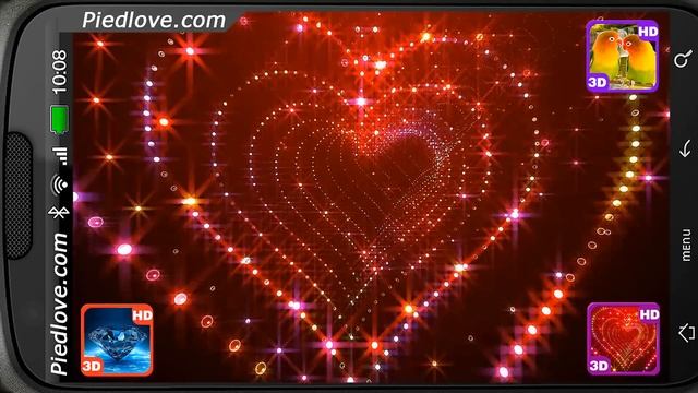 Sparkle Glitter Heart Tunnel 3D Live Personalization for Android [PiedLove] смотреть онлайн