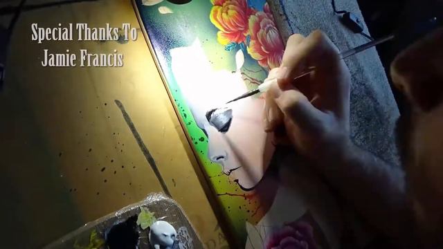 Custom Skateboard Painting | Girl With Flowers | using spray paint and acrylic смотреть онлайн