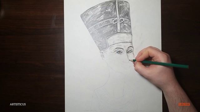 Artisticus 22 | Nefertiti Bust * Egyptian Museum * Berlin 2020 | Drawing 100 famous statues (7/100) смотреть онлайн