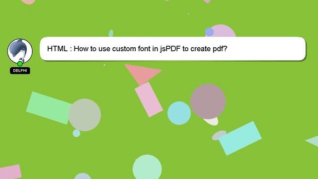 HTML : How to use custom font in jsPDF to create pdf? смотреть онлайн
