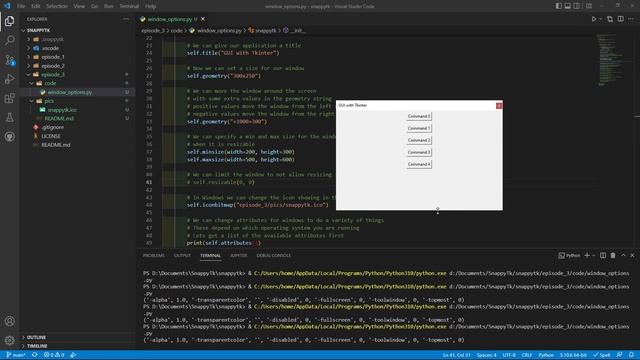 Snappy Tkinter Episode 3: Configuring Tkinter windows смотреть онлайн