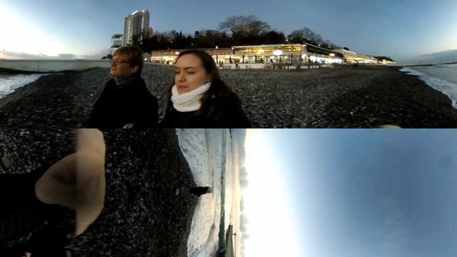 Видео 360 градусов Сочи ?? Море, Закат Центральный пляж