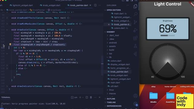 Flutter Canvas Tutorials - Knob Control Widget (2023 Aug) смотреть онлайн