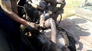 Заводим двигатель СМД 18 комбайна Нива СК 5