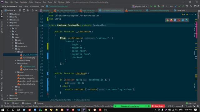 Laravel 8 - Class 44 - Checkout process, customer login registration review смотреть онлайн