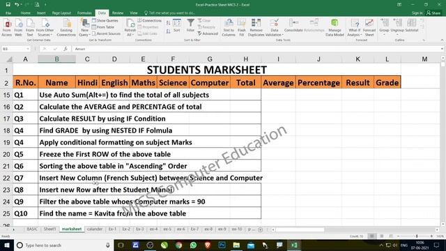 Students Mark sheet in Excel with full solution ( Part 2) | एक्सेल में मार्कशीट कैसे बनाये смотреть онлайн