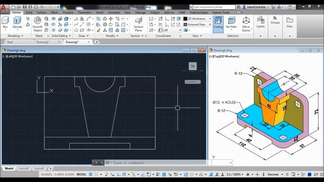 AutoCAD 3D Designing for Beginners – Basic To Advance Tutorials – Exercise #13 смотреть онлайн