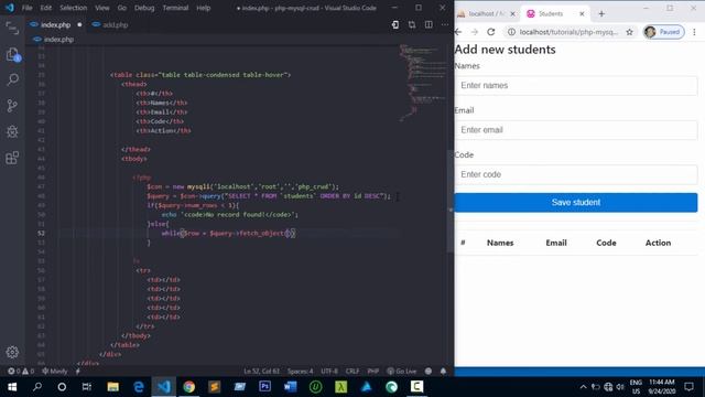 PHP CRUD MYSQL #3 - Retrieve Data from Database. смотреть онлайн