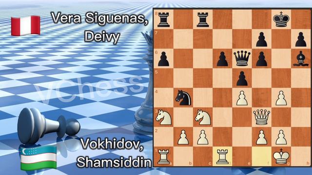 Vokhidov Shamsiddin vs Vera Siguenas Deivy|Uzbekistan vs Peru|Всемирная Шахматная Олимпиада смотреть онлайн