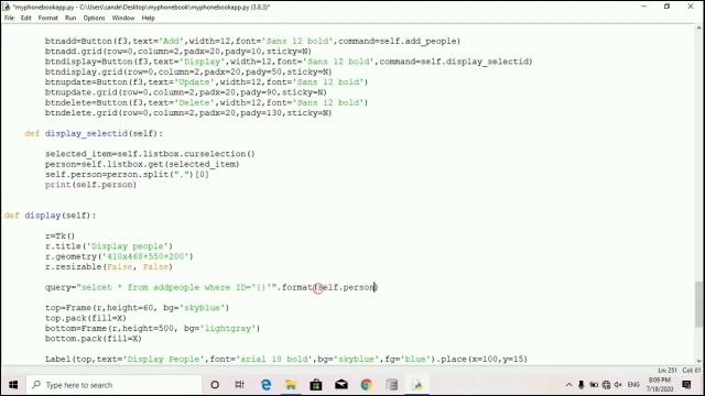 Python project GUI, MyPhoneBook app- 13 -display record of person смотреть онлайн